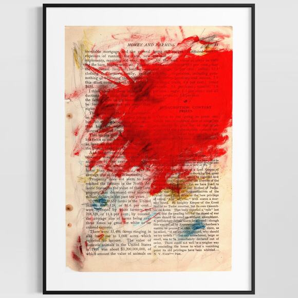 Original Abstract Modern Art Painting on Paper from 1902 Magazine #18 Signed